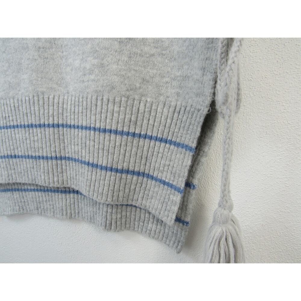 Free People Poncho Sweater One Size All Star Striped Sleeveless Vest Tassel - Picture 3 of 7